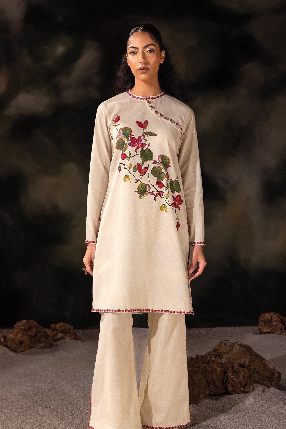 Stitched 2pc Long Shirt with Trouser