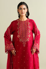 3 Piece -  Embroidered Suit - C6169