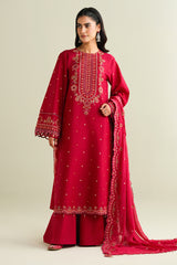 3 Piece -  Embroidered Suit - C6169