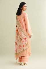 3 Piece - Printed Embroidered Suit - C6170