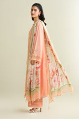 3 Piece - Printed Embroidered Suit - C6170