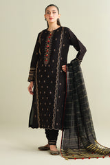 3 Piece -  Embroidered Suit - C6161