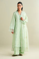 3 Piece - Printed Embroidered Suit - C6157