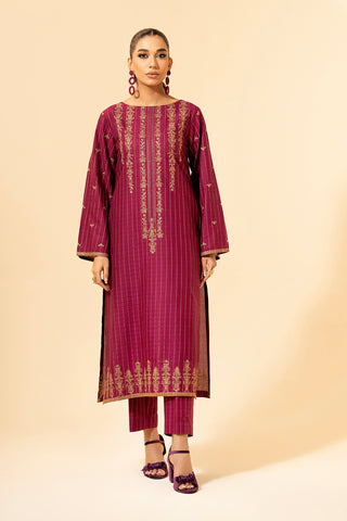 2 Piece Dobby Zari Check Shirt & Shalwar