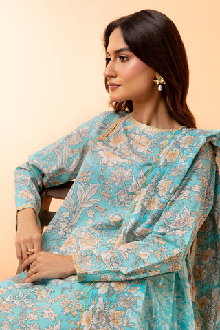 2 Piece Printed Lawn Shirt & Dupatta