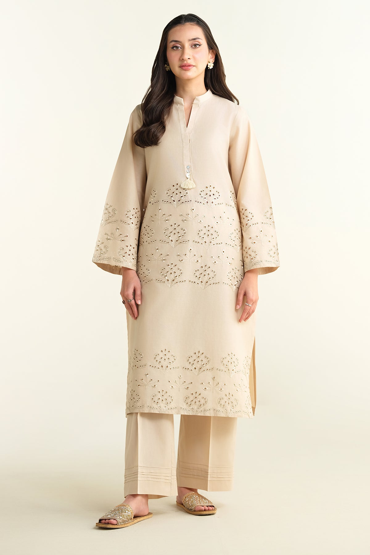 2 Piece- Embroidered Suit- KPS25-P3202