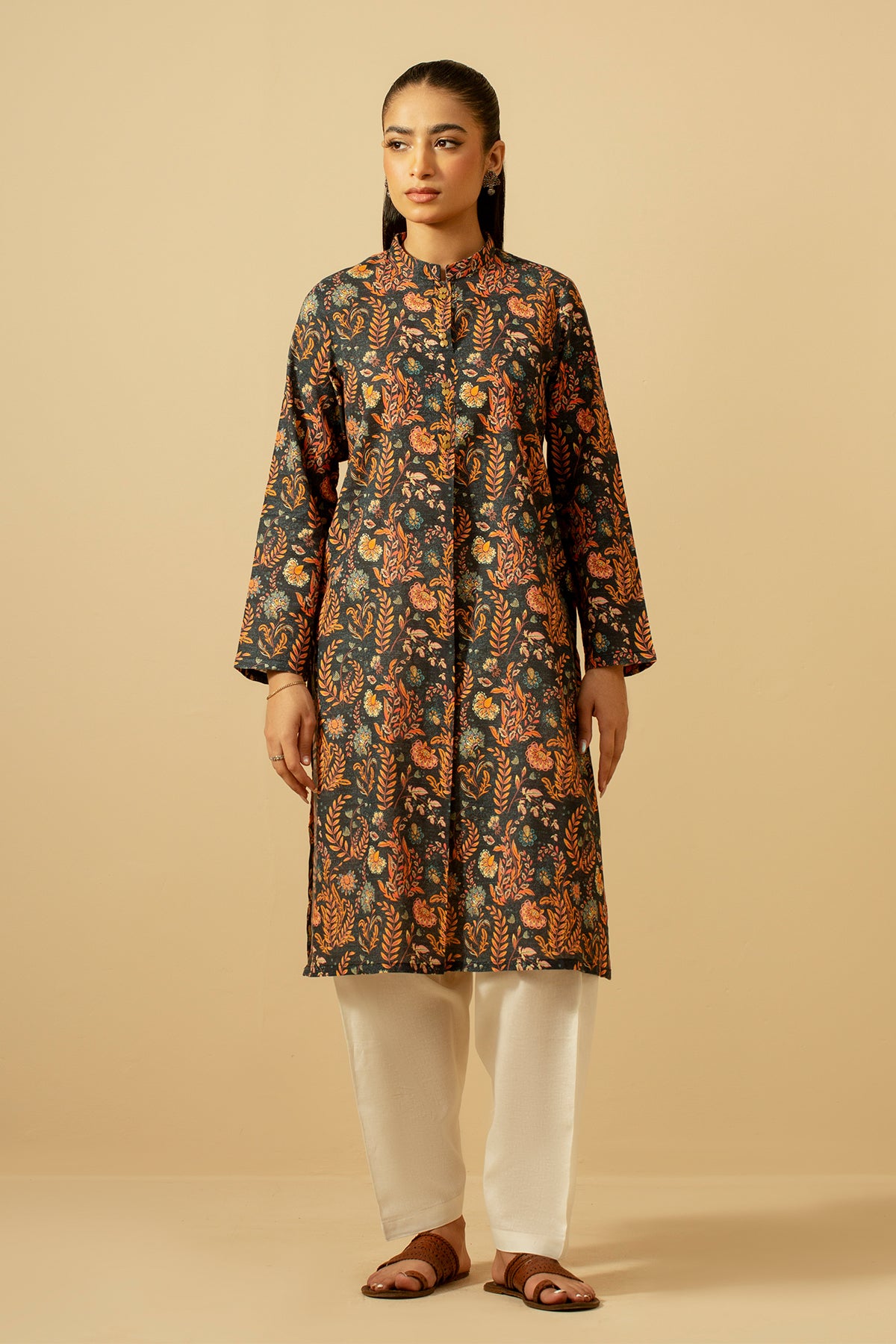 Printed Khaddar Shirt