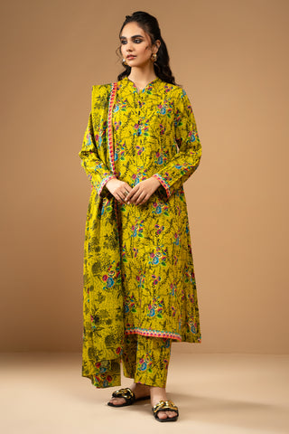 3 Piece Printed Khaddar Suit