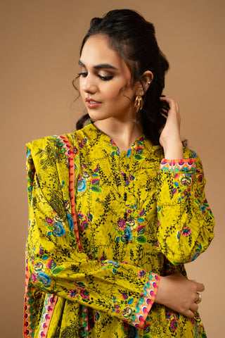 3 Piece Printed Khaddar Suit