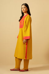 2 Piece - Embroidered Khaddar Suit