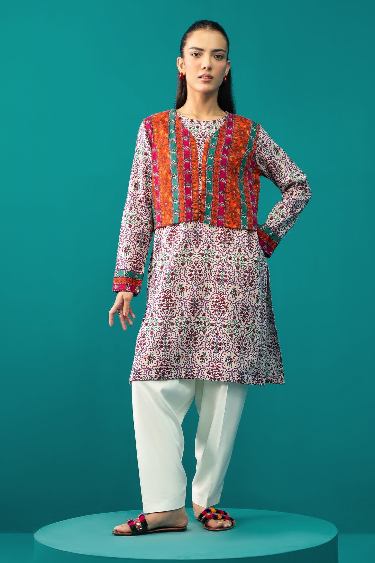 1 Piece Dyed & Embroidered Khaddar Shirt