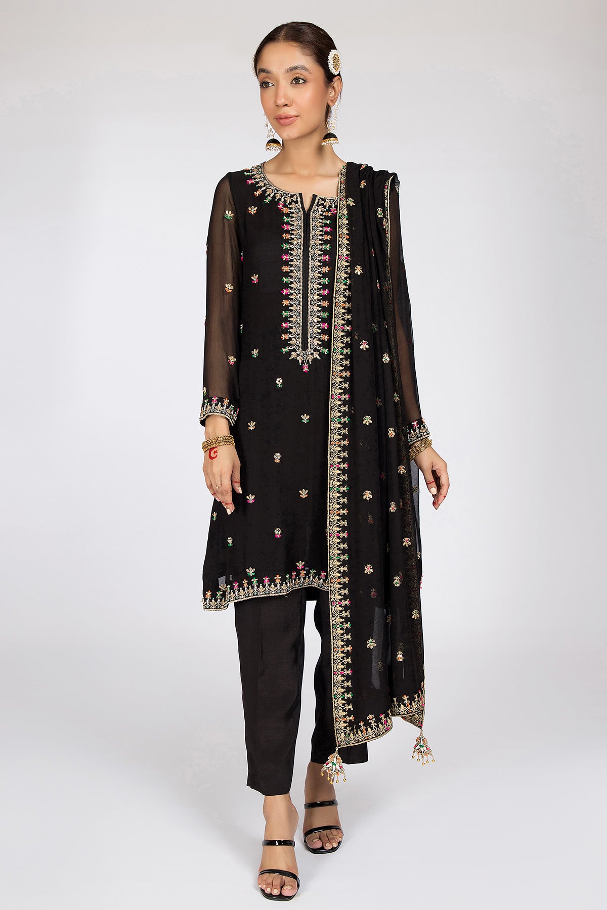 3 Piece Pk Chiffon Suit