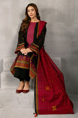 3 Piece - Embroidered Khaddar Suit