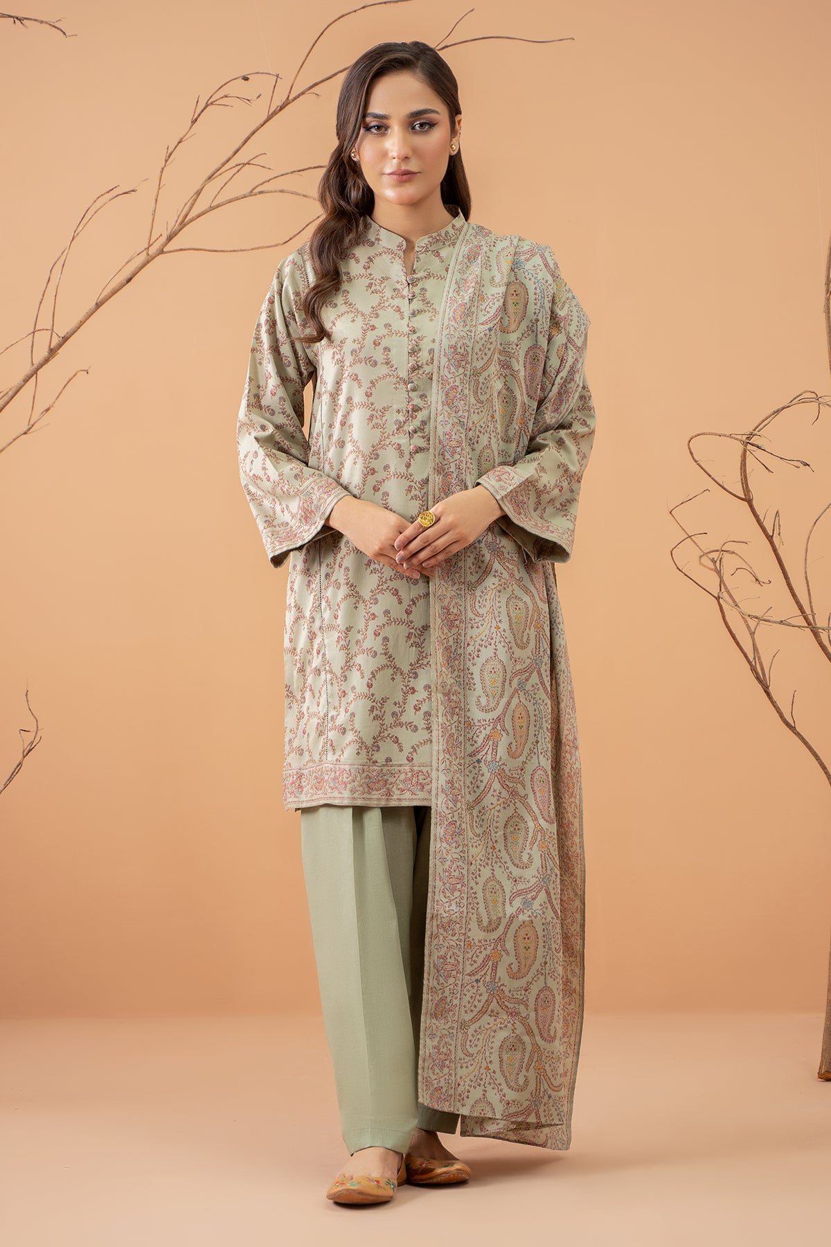 3 Piece Khaddar Suit