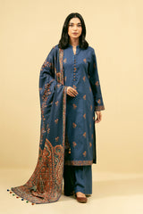 3 Piece - Embroidered Khaddar Suit