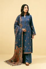 3 Piece - Embroidered Khaddar Suit