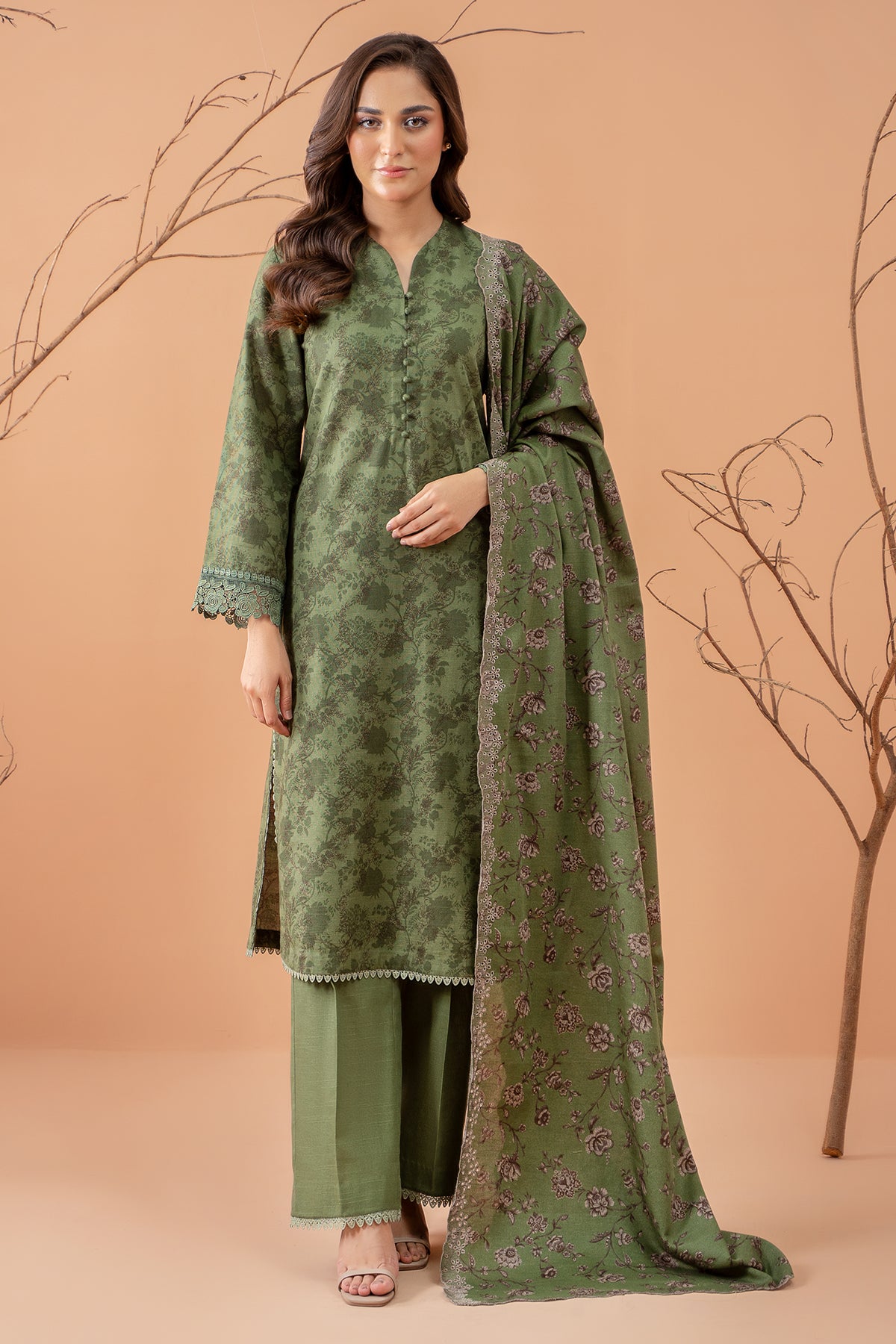 3 Piece Slub Khaddar Suit