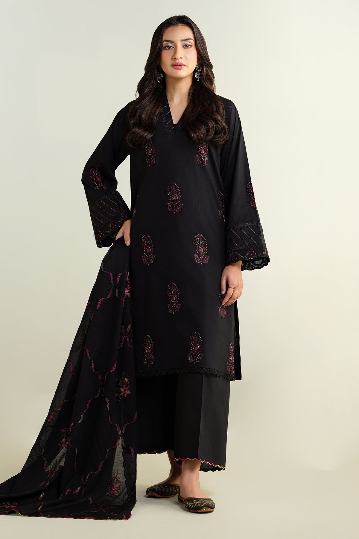 2 Piece - Embroidered Suit - C6204