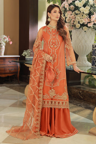 4 Piece Hexa Poly Net Shirt & Dupatta