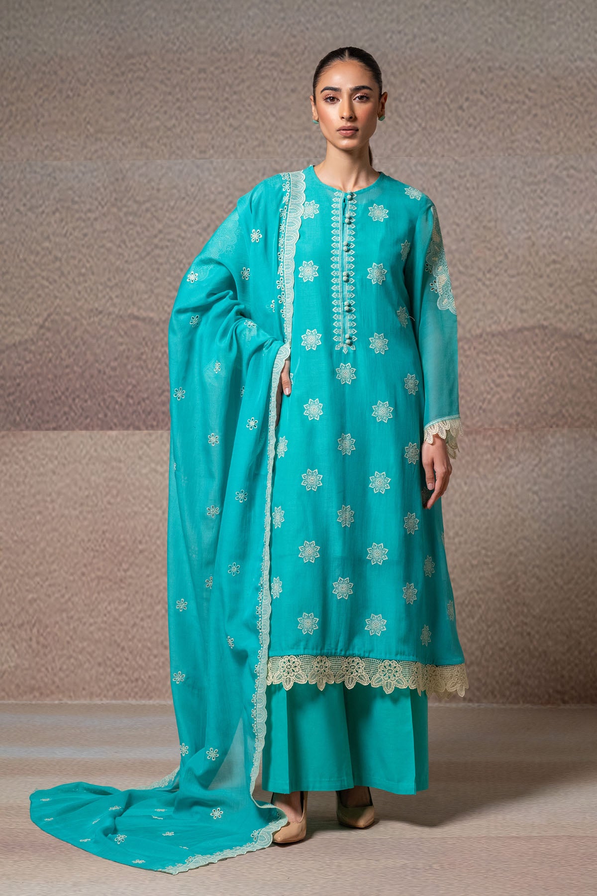 4 Piece Dhaka Malmal Suit