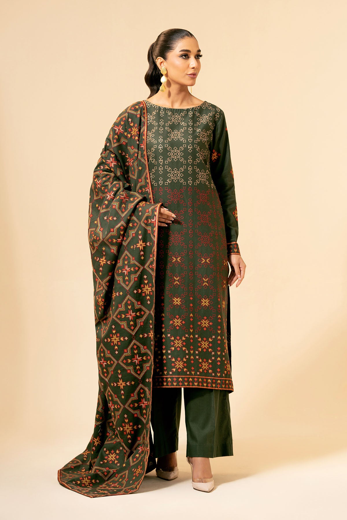 3 Piece Khaddar Suit