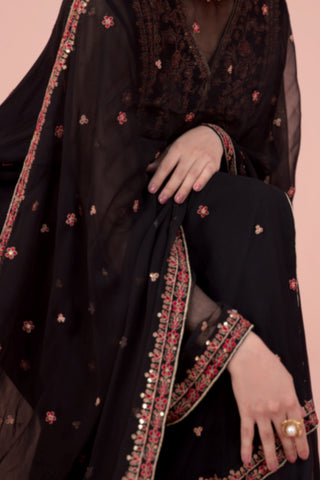 3 Piece Dyed & Embroidered Pk Chiffon Suit