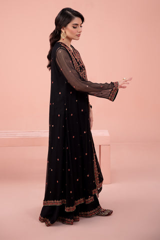 3 Piece Dyed & Embroidered Pk Chiffon Suit