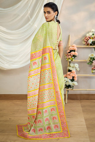 2 Piece Printed Lawn Sari & Blouse