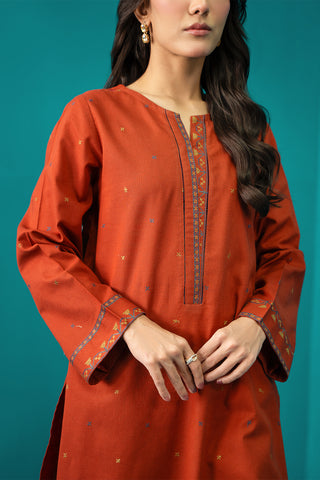 2 Piece Dyed & Embroidered Khaddar Shirt & Trouser