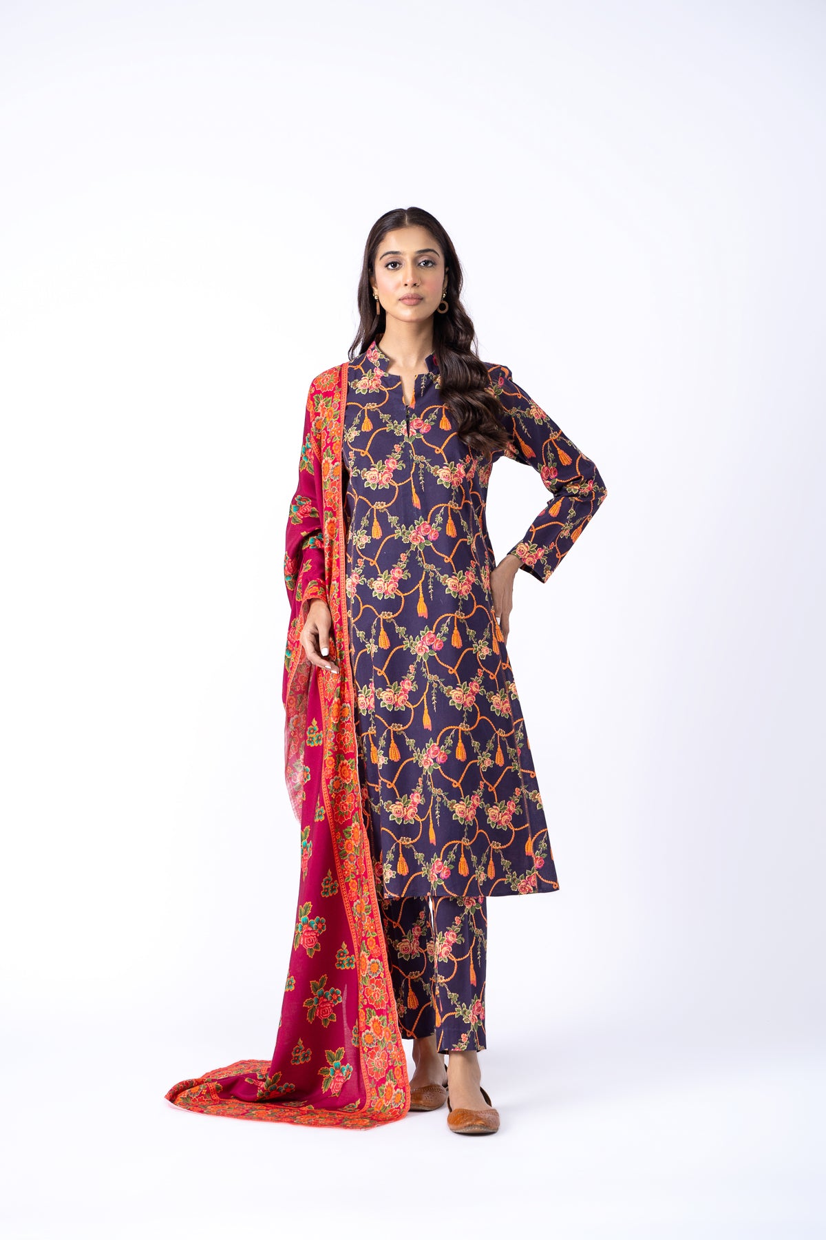 2 Piece Printed Khaddar Shirt & Trouser