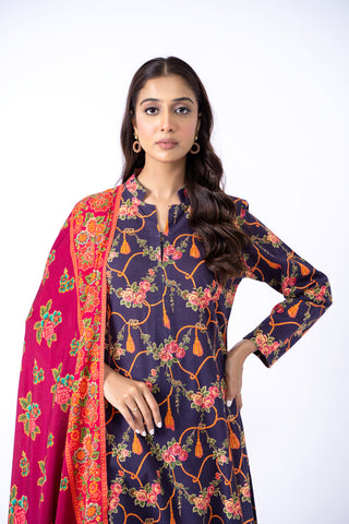 2 Piece Printed Khaddar Shirt & Trouser