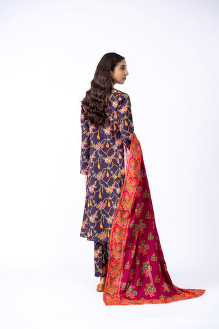 2 Piece Printed Khaddar Shirt & Trouser