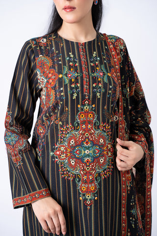 3 Piece Printed Khadar Suit