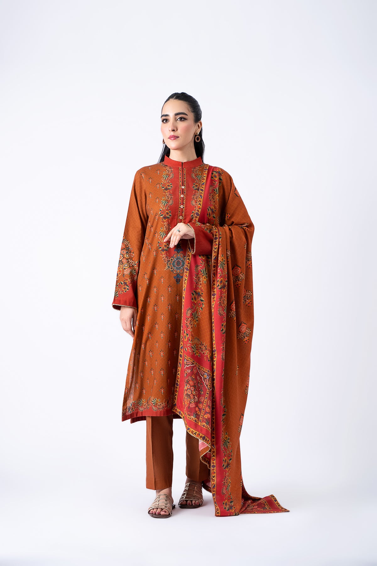 3 Piece Printed Khadar Suit