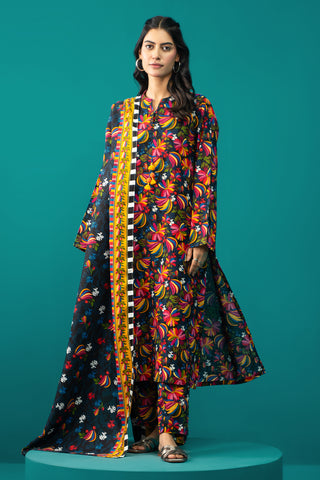 3 Piece Printed Khaddar Suit