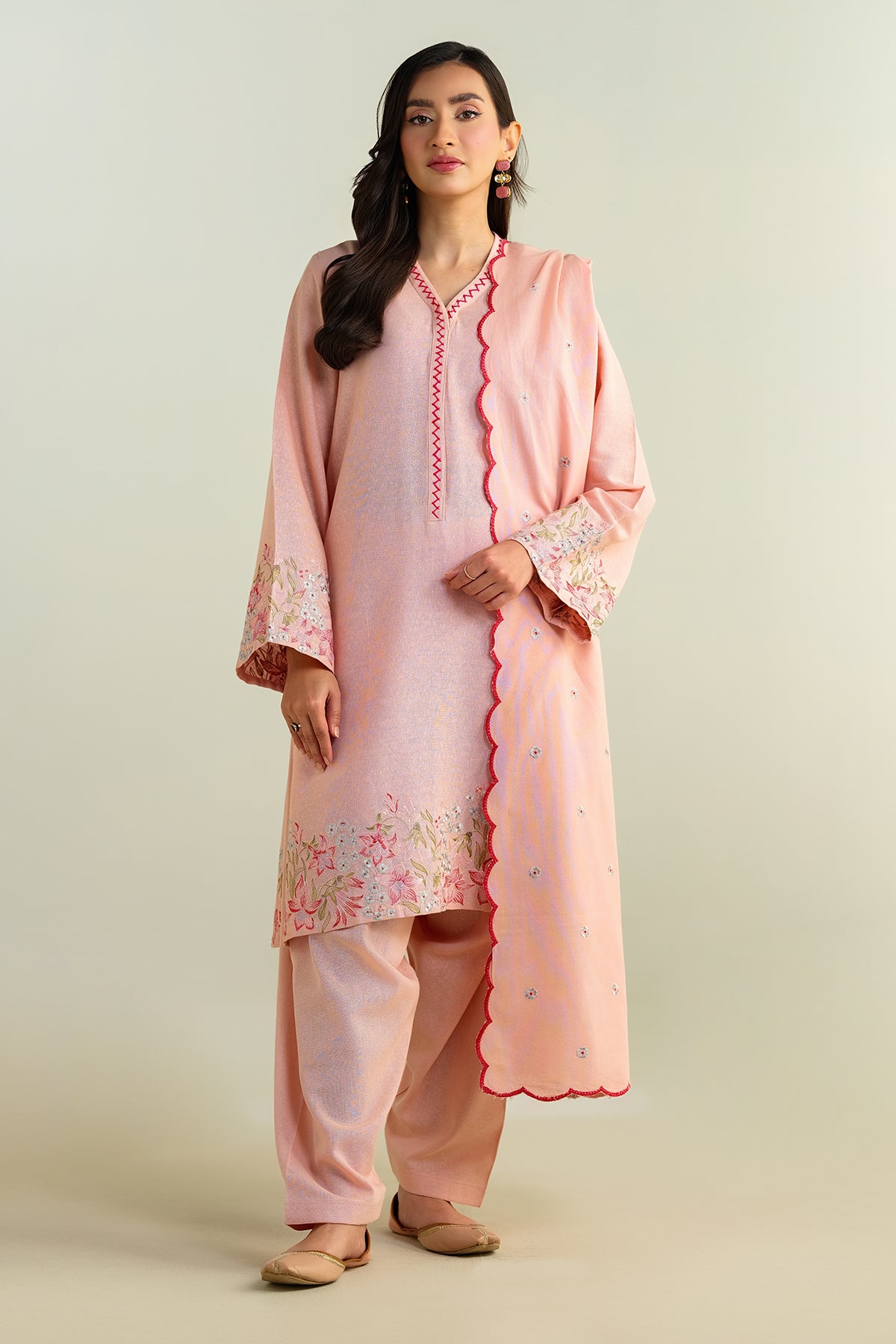 2 Piece- Embroidered Suit-KPW24-P3061A-61