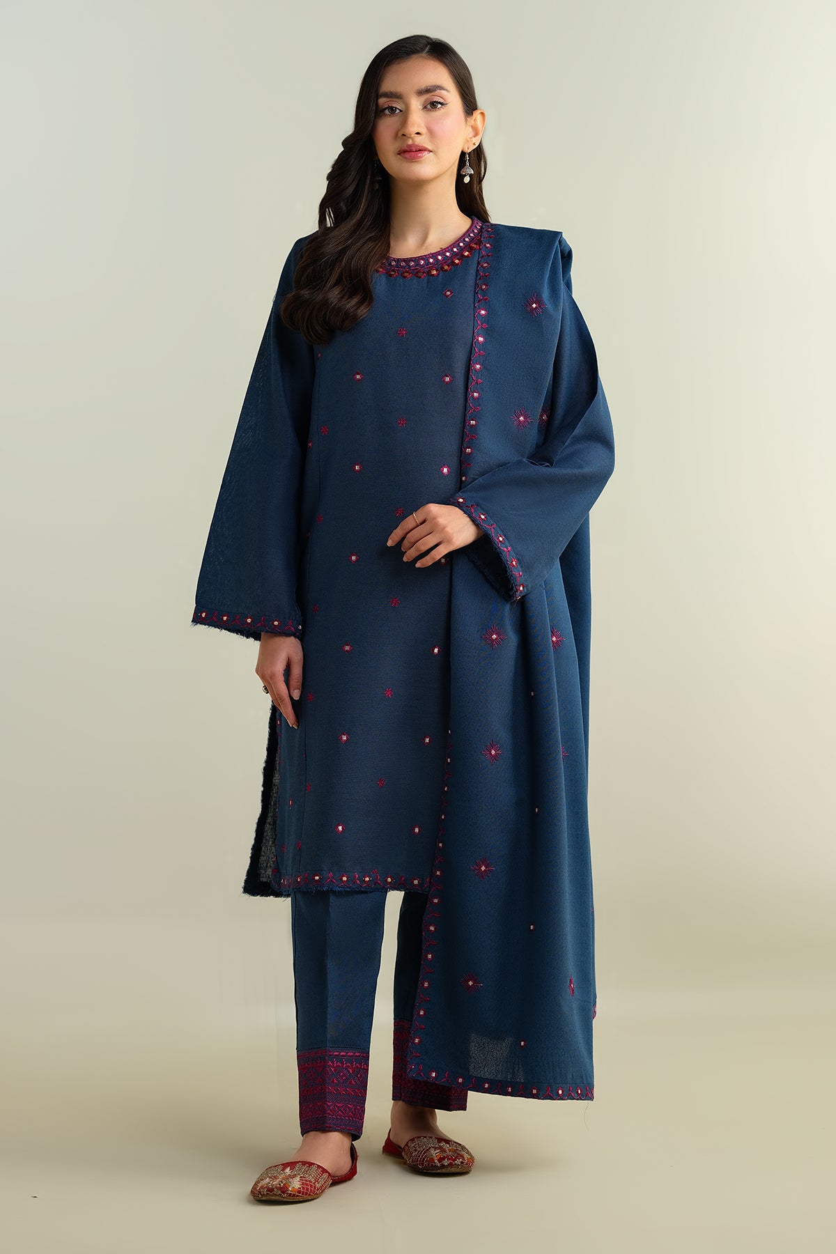 3 Piece- Embroidered Suit-KPW24-P3062-62