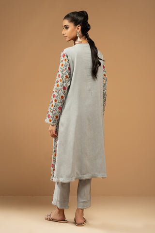 2 Piece Dyed & Embroidered Cotton Kara Shirt & Trouser