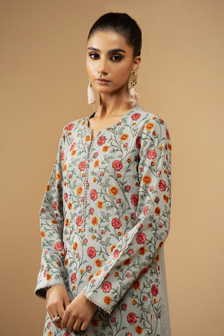 2 Piece Dyed & Embroidered Cotton Kara Shirt & Trouser