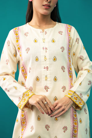 2 Piece Printed Khaddar Shirt & Trouser