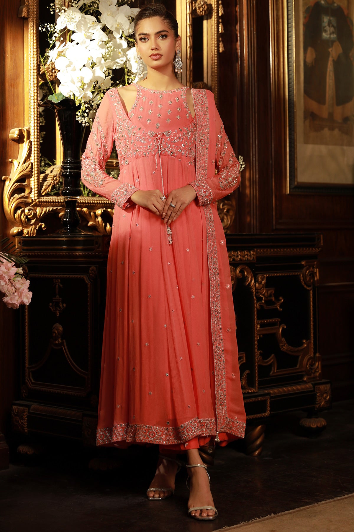 3 Piece Pk Chiffon Suit