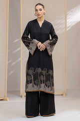 2 Piece Dyed,Printed & Embroidered Pk Raw Silk Shirt & Trouser