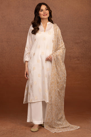 2 Piece Lawn Jacquard Shirt  & Dupatta