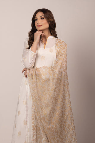 2 Piece Lawn Jacquard Shirt  & Dupatta