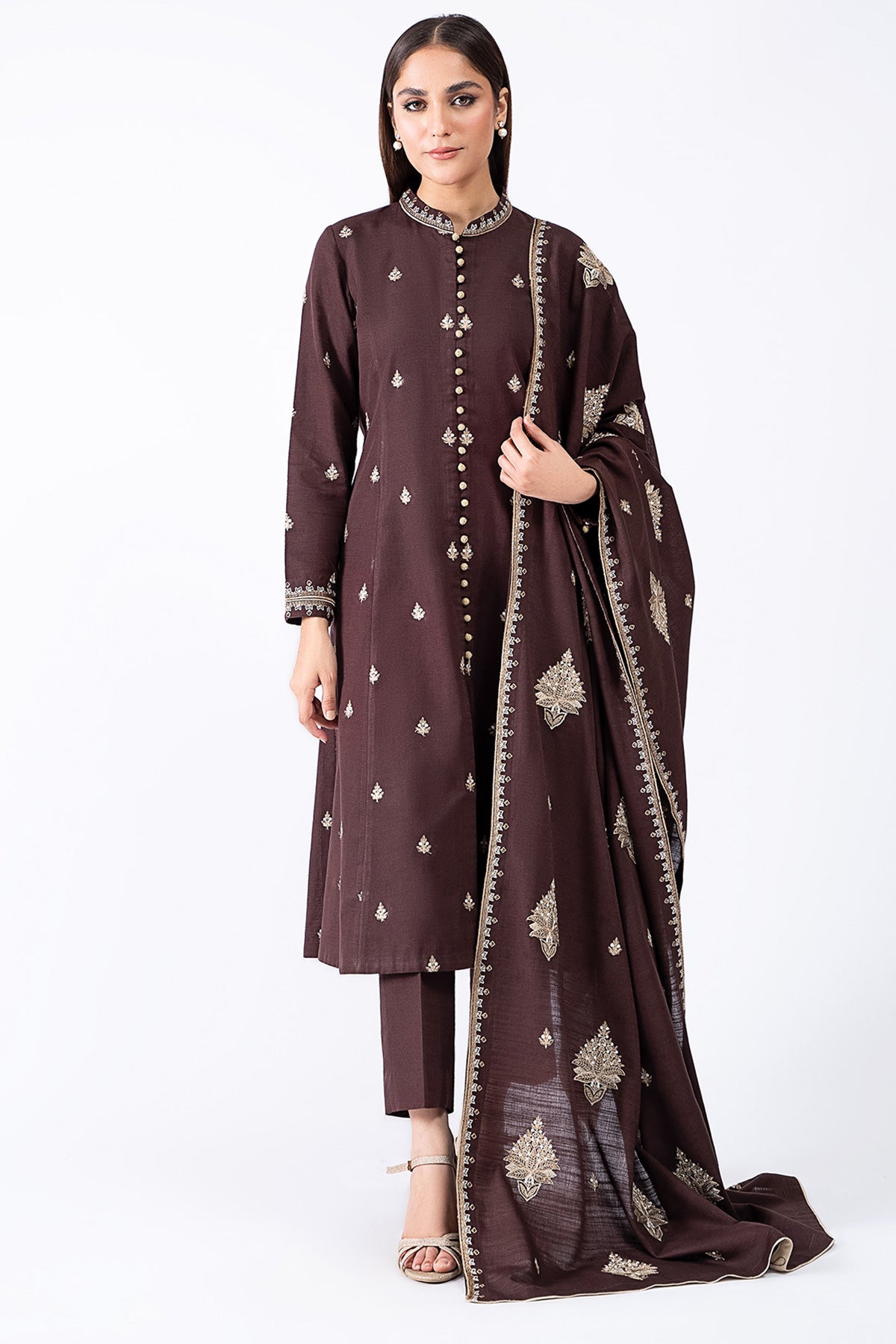 3 Piece Slub Khaddar Suit