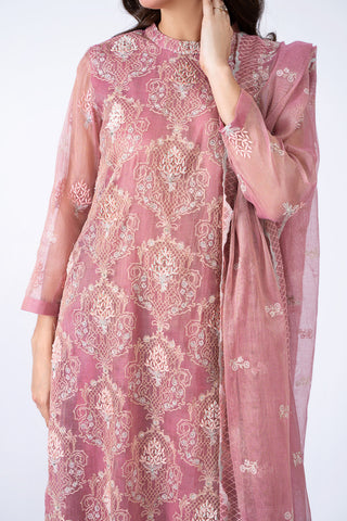 3 Piece Zari Net Suit