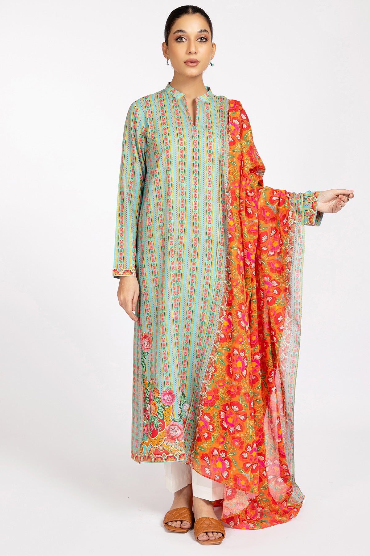 2 Piece Cotton Lawn Shirt & Dupatta